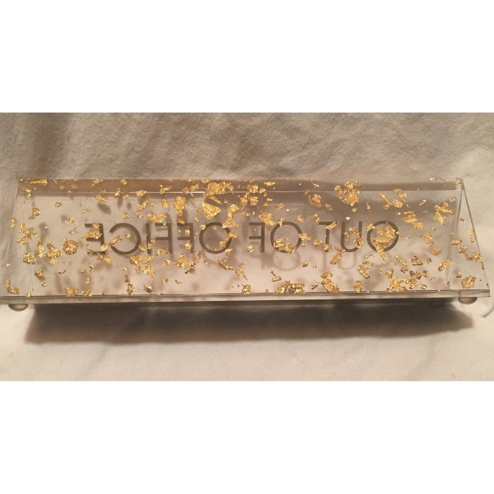OUT OF OFFICE Acrylic Glitter Desk Sign Papyrus PRGCO LLC MCM - Picture 3 of 9